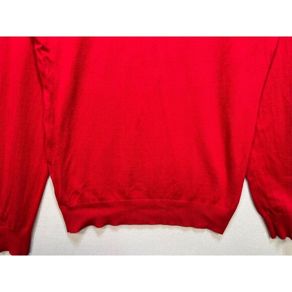 Calvin Klein Womens Ribber Turtleneck Sweater Medium Red Ribbed Pullover Casual - Picture 9 of 9